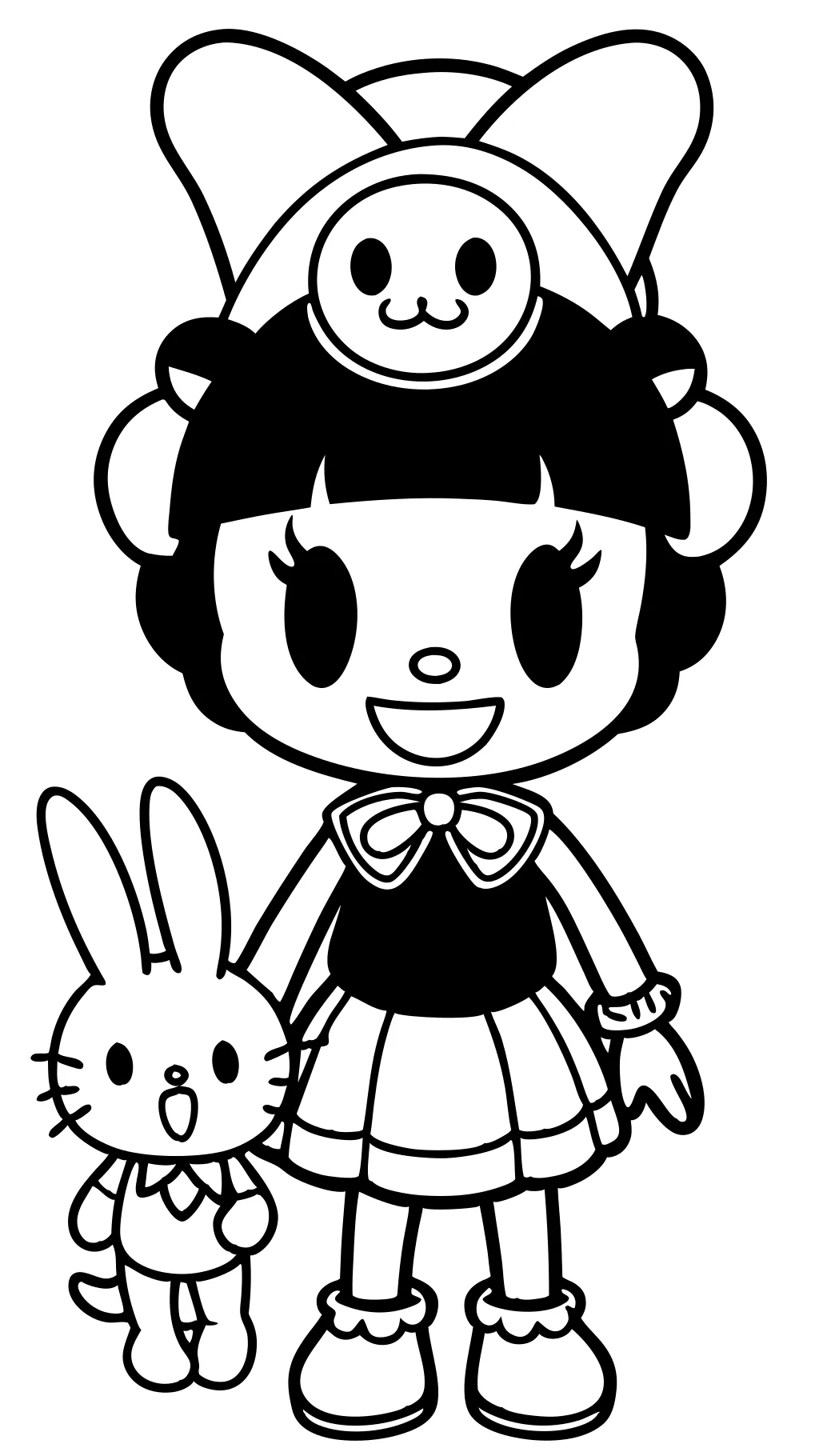 Páginas para colorear de Kuromi y Melody